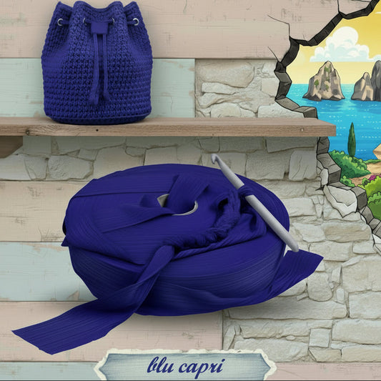 blu capri lycra-soft pizza fettuccia borse uncinetto morbida sottile uso crochet bags clutch e abbigliamento moda bustine pochette