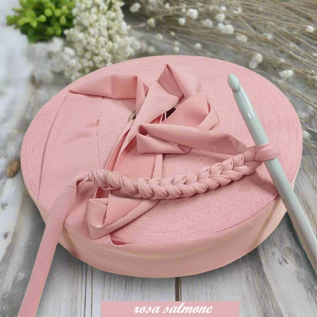 rosa salmone lycra-soft pizza fettuccia borse uncinetto morbida sottile uso crochet bags clutch pochette sacca mare estive abbigliamento moda bustine spiaggia piscina