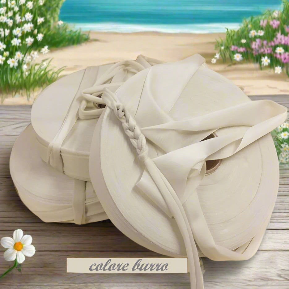 colore burro pizza di lycra piatta alta larga filato uncinetto elastane elasticizzato per creazioni borse cestini tappeti cuscini pochette clutch bags estive fashion design moda abbigliamento 2025 sacca mare