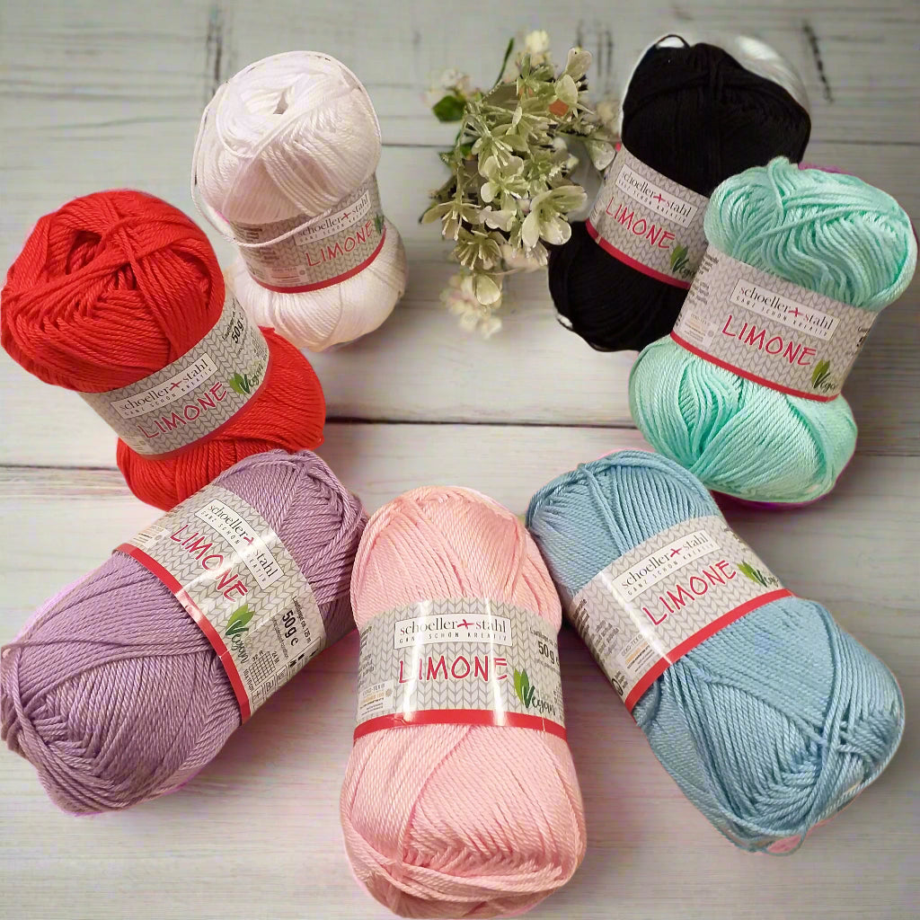 colori bianco e nero rosso verde lilla lavanda rosa azzurro celeste stafil-schoeller limone stock filo di cotone grosso per uncinetto ferri lavori a maglia 3-4 uso sferruzzare crochet top costumi estivi scialli maglie sandali espadrillas capelli bambole di pezza moda mare abbigliamento
