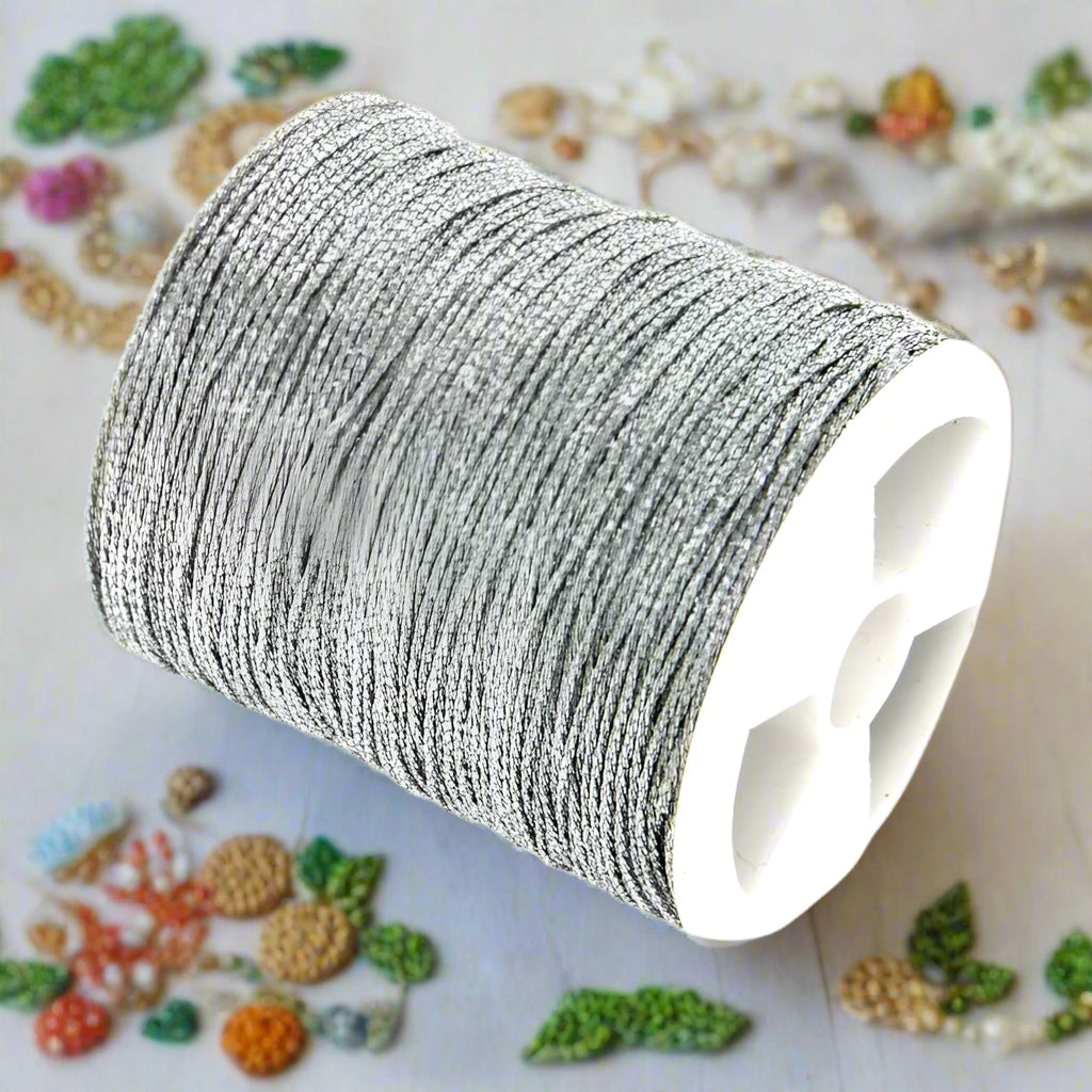 come creare collane bracciali con filo lurex per uncinetto colore argentato filato sottile gioielli perline bijoux di bigiotteria fai da te lamè metallizzato poliestere morbido