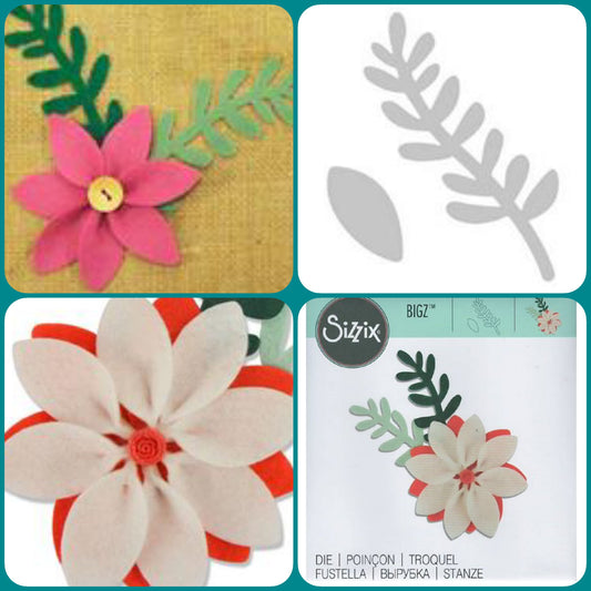 sx-661321 fustella Sizzix Bigz per Big Shot petalo fiore rametto stelo idea fai da te con feltro pannolenci