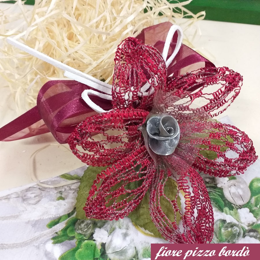 bordò fiori di pizzo stoffa fiocco tulle organza applicazioni per vestiti abiti cappelli borse mare accessori da cucire applicare moda bigiotteria abbigliamento spille spiaggia estate