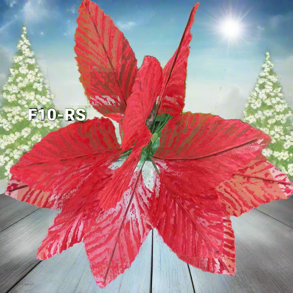 foglie di stoffa organza rosse fai da te fiori composizioni rose bomboniere articoli per fioristi e fiorai decorazioni hobby perline botanica confezioni packaging segnaposto Natale