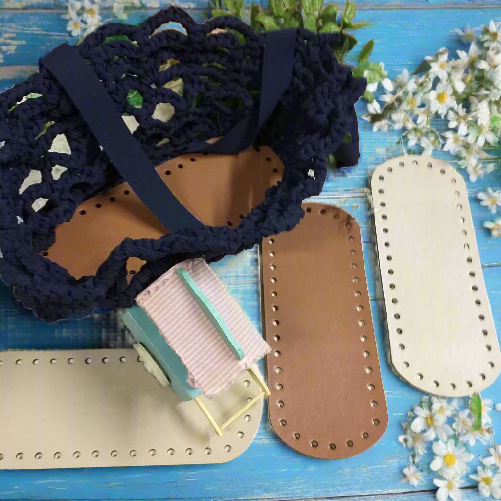 beige e marrone chiaro fondo base fond de poche ecopelle similpelle cuoio rigenerato stafil Austria made in italy 8 x 21 cm ovale forato tecnica granny mattonelle crochet per borsa pochette uncinetto lycra pizza clutch bag a rete