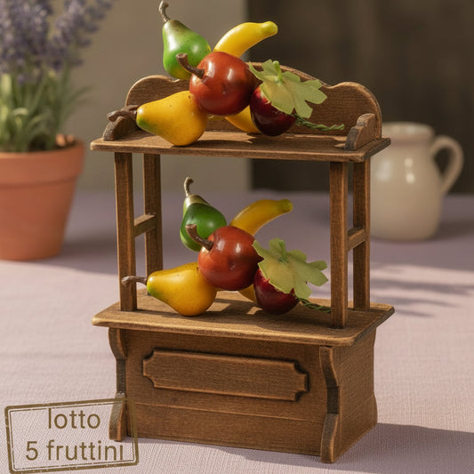 fragola mela pera banana pick miniatura su filo di ferro frutta finta artificiale decorativa vendita online per addobbi Natale centrotavola bomboniere composizioni pasquali