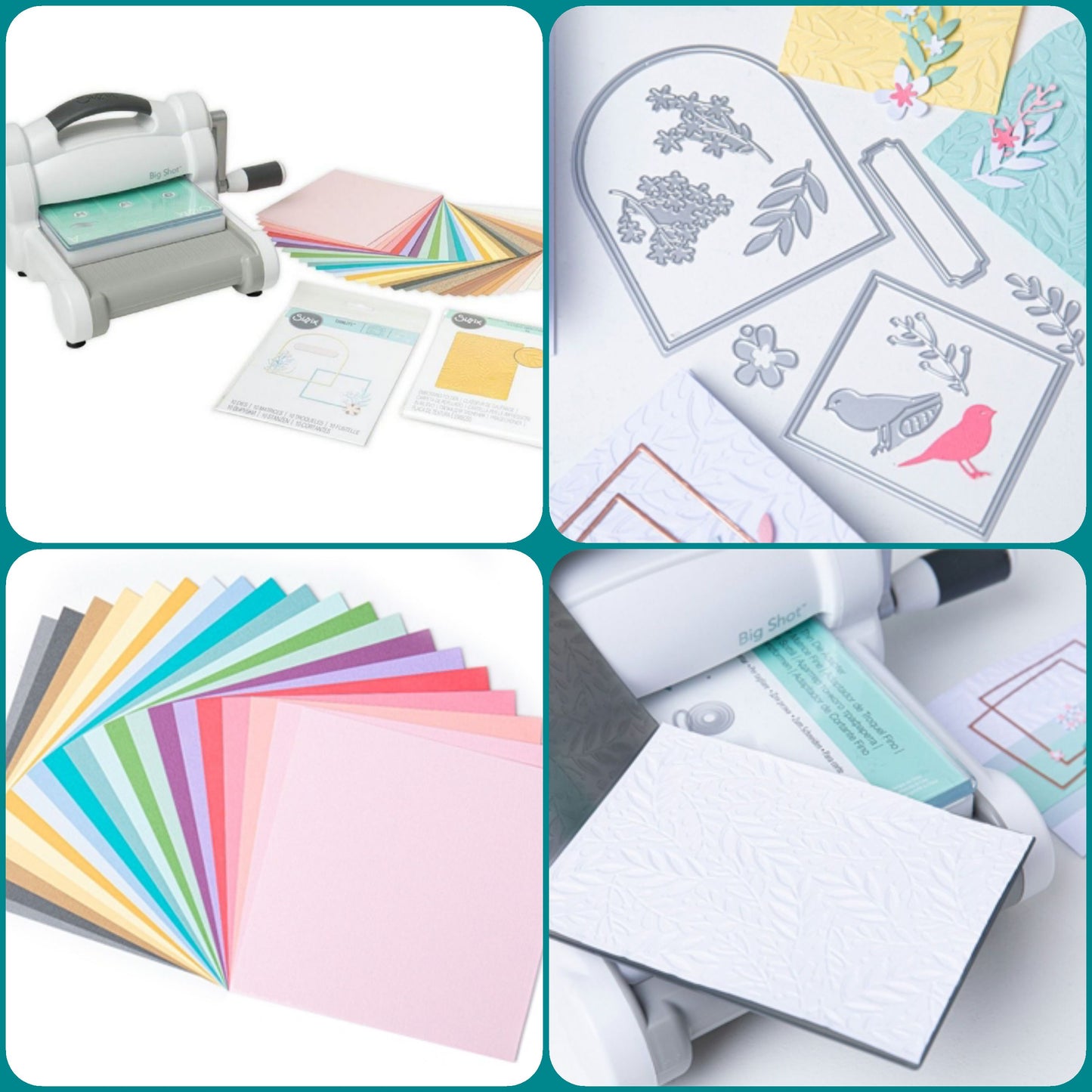 Starter kit bianca grigia Big Shot Sizzix Stafil con piano da taglio piattaforma macchina manuale con manovella fustellatrice per tagliare fommy feltro gomma crepla legno di balsa metallo sottile