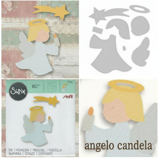 angelo con candela e stella cometa fustelle natalizie Big Shot per fommy gomma eva crepla feltro pannolenci tema composizioni floreali addobbi e decorazioni albero natale