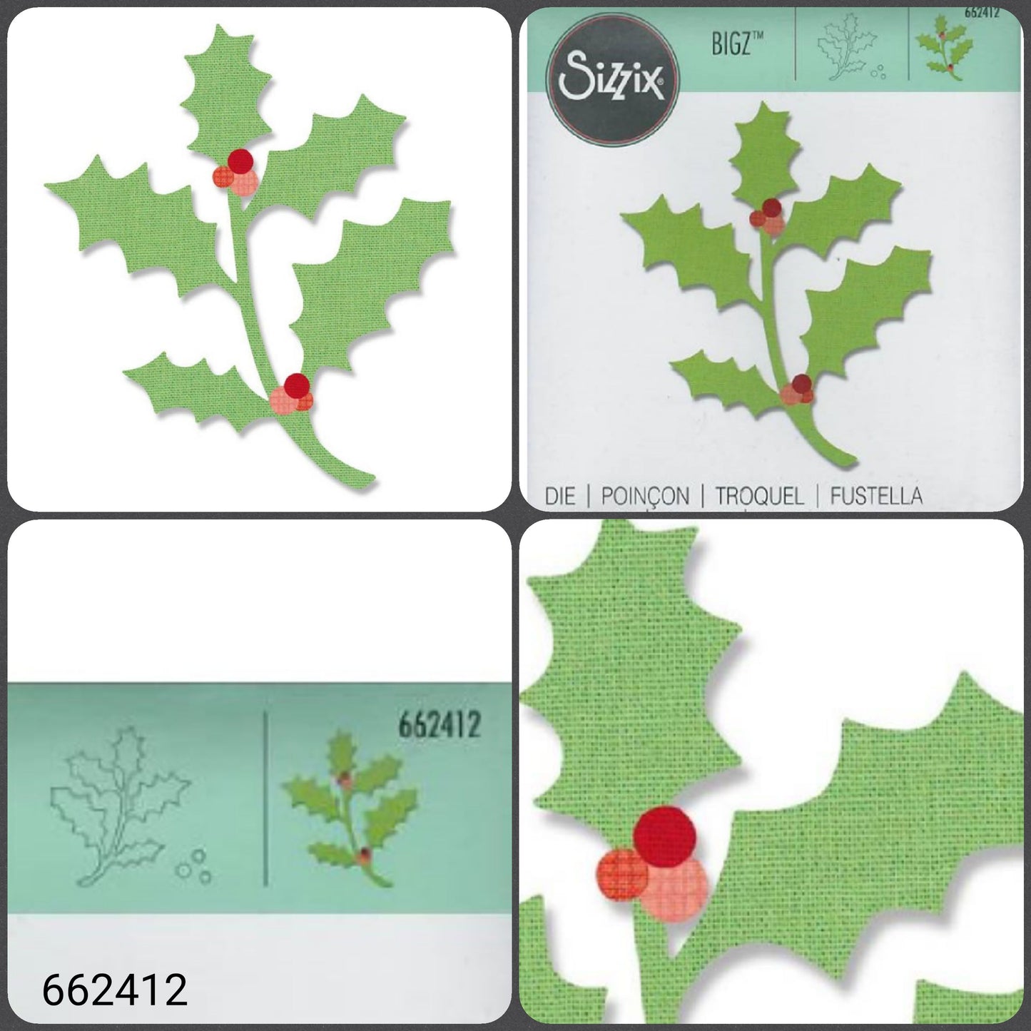 rametto artificiale verde finto agrifoglio fustelle natalizie Big Shot per fommy gomma eva crepla feltro pannolenci tema composizioni floreali addobbi e decorazioni albero Natale Presepe Natività