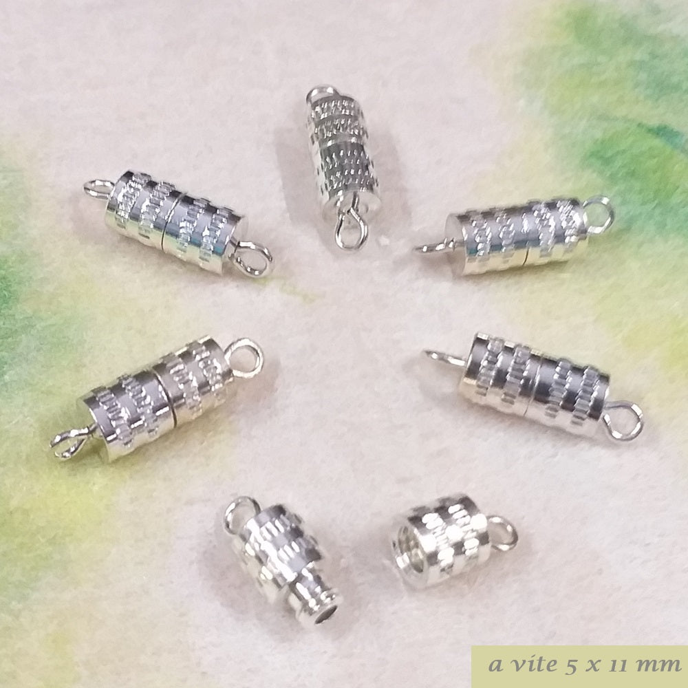 ganci a vite 5 x 11 mm argentati per chiusura collane bigiotteria bracciali