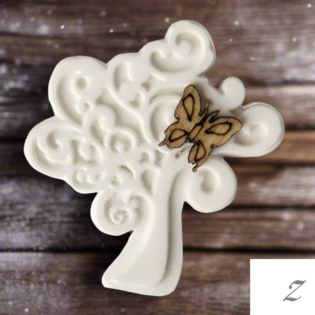 applicazione fai da te bomboniera gessetto profumato farfalla legno albero della vita matrimonio Comunione Cresima anniversario battesimo ricordino segnaposto