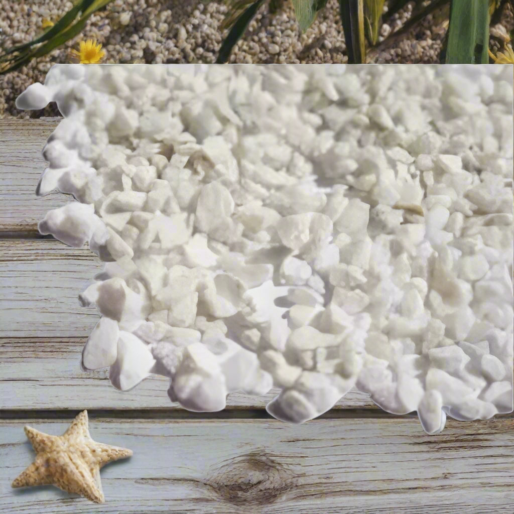 bianco colori sabbia decorativa ghiaia fioristi ghiaino sassi granulato uso per composizioni fiori natalizi fai da te Natale Presepe candele