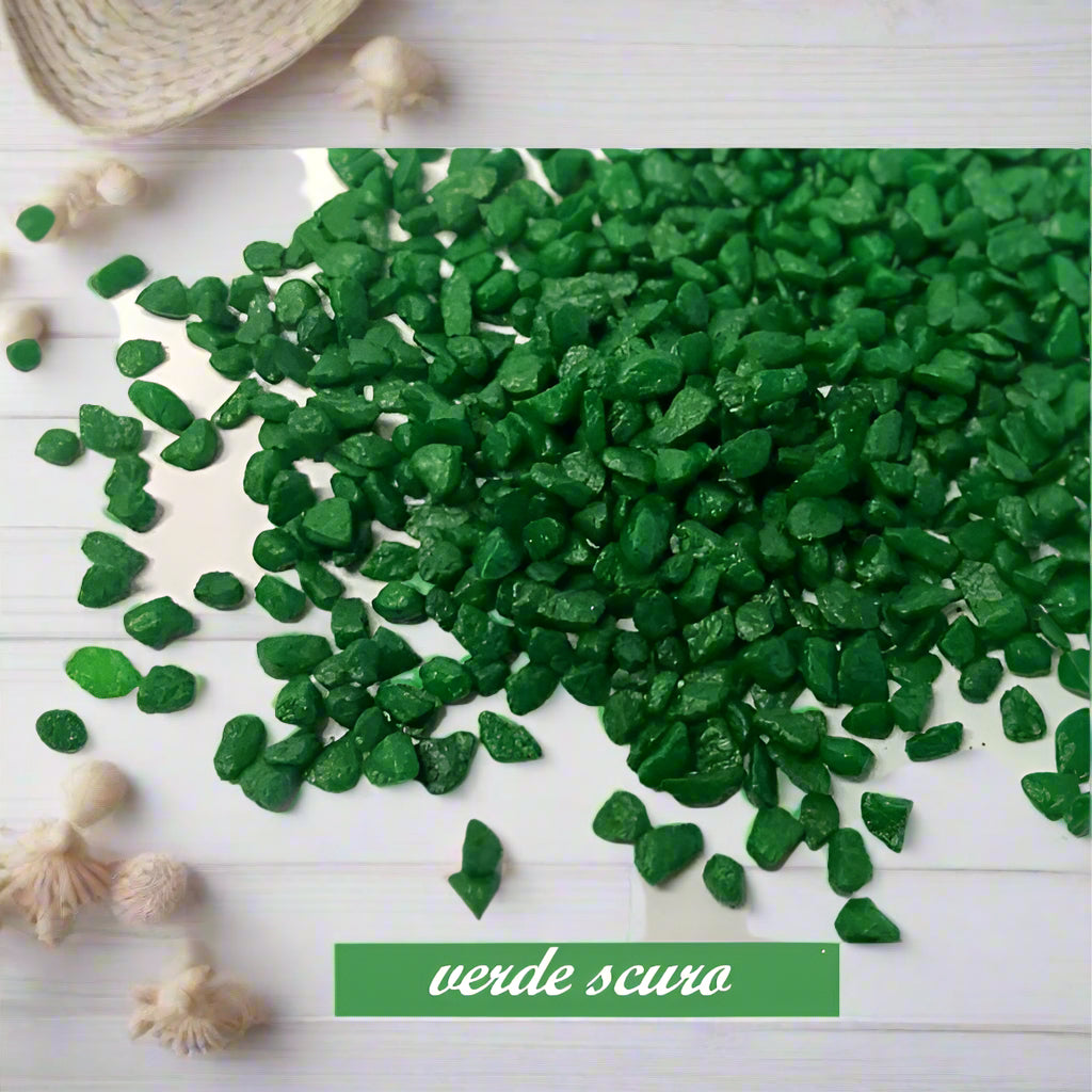 verde scuro colori sabbia decorativa ghiaia fioristi ghiaino sassi granulato uso per composizioni fiori natalizi fai da te Natale Presepe candele