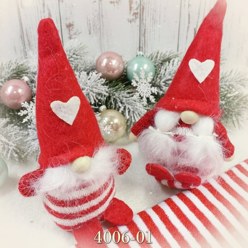 cuore e righe Mr. & Mrs. vetrina gnomi nordici per decorazioni fai da te con frugoletti natalizi di feltro peluche pannolenci tessuto coppia San Valentino