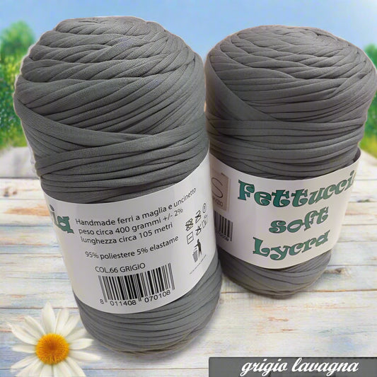 grigio lavagna 66 crochet shop lycra soft fettuccia borse uncinetto merceria accessori servizio mas produttore PL4000 poliestere con elastane morbida uso crochet pochette clutch bags abbigliamento moda shopper cestini