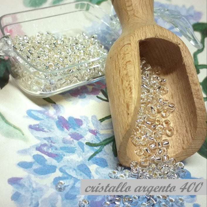 colore cristallo hobby perline conteria di vetro Stafil argentate creare fiori veneziani alberi bonsai piantine rocailles perle beads per alberelli