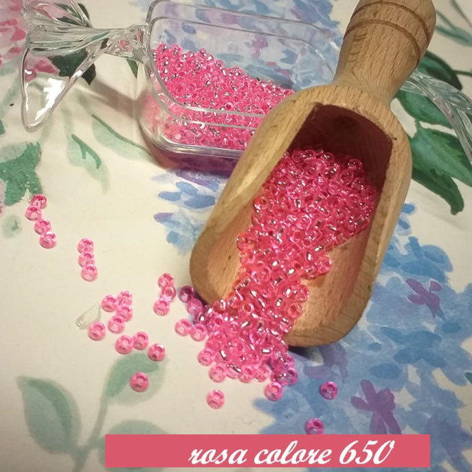 colore rosa 650 hobby perline conteria di vetro argento Stafil creare fiori veneziani alberi bonsai piantine alberelli di perle rocailles beads