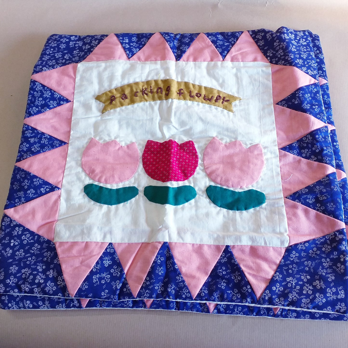 federa non imbottita per cuscini patchwork fiori packaging flower quadrato idea regalo