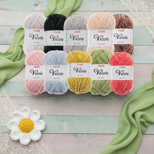 kit filato Velvie filo Stafil amigurumi ciniglia lana sottile 10 colori mini gomitolo 25 g per uncinetto di bambole animaletti pupazzi