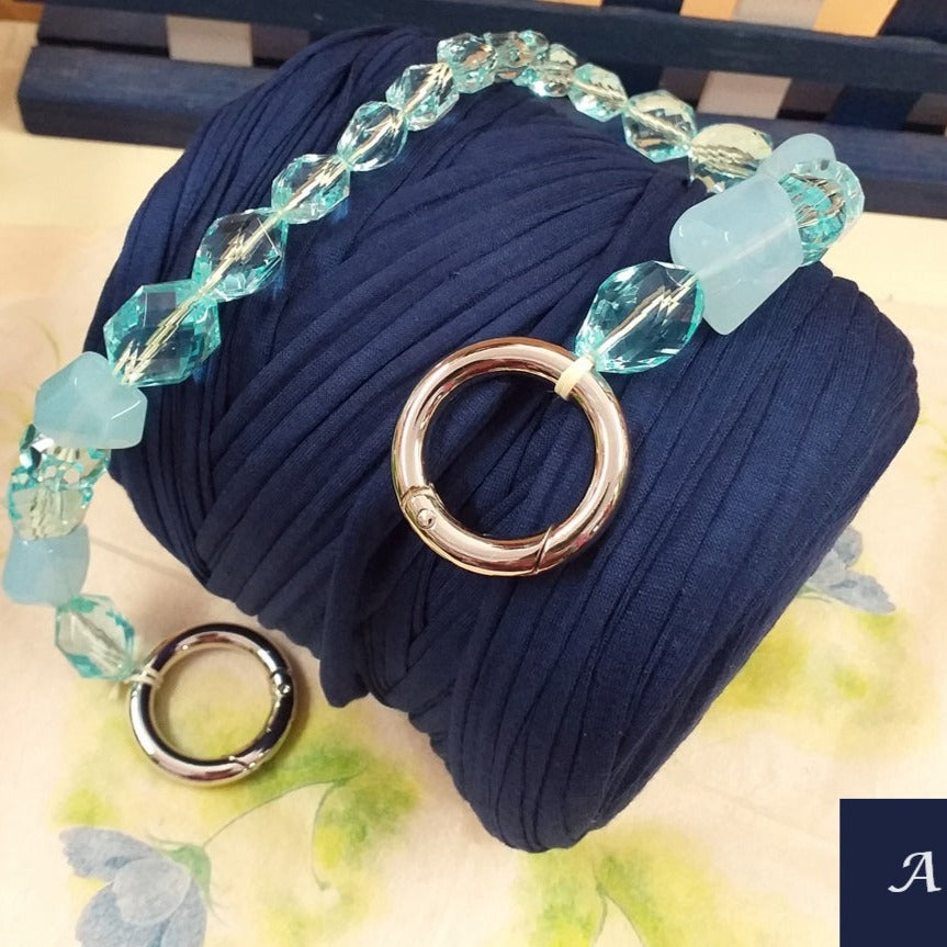 2 Manici Rotondi In Acrilico Trasparente Per Borse Fai Da Te, Accessori Per Borsette E Uncinetto, Facili Da Montare (12.3 Cm)