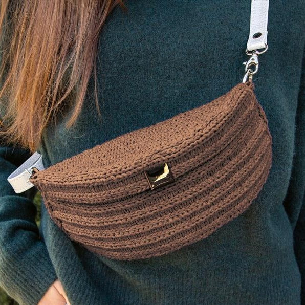 kit giorgia bag stafil diy color per creare fai da te borse uncinetto forma marsupio tracolla set cordino e accessori macramè marrone caffè