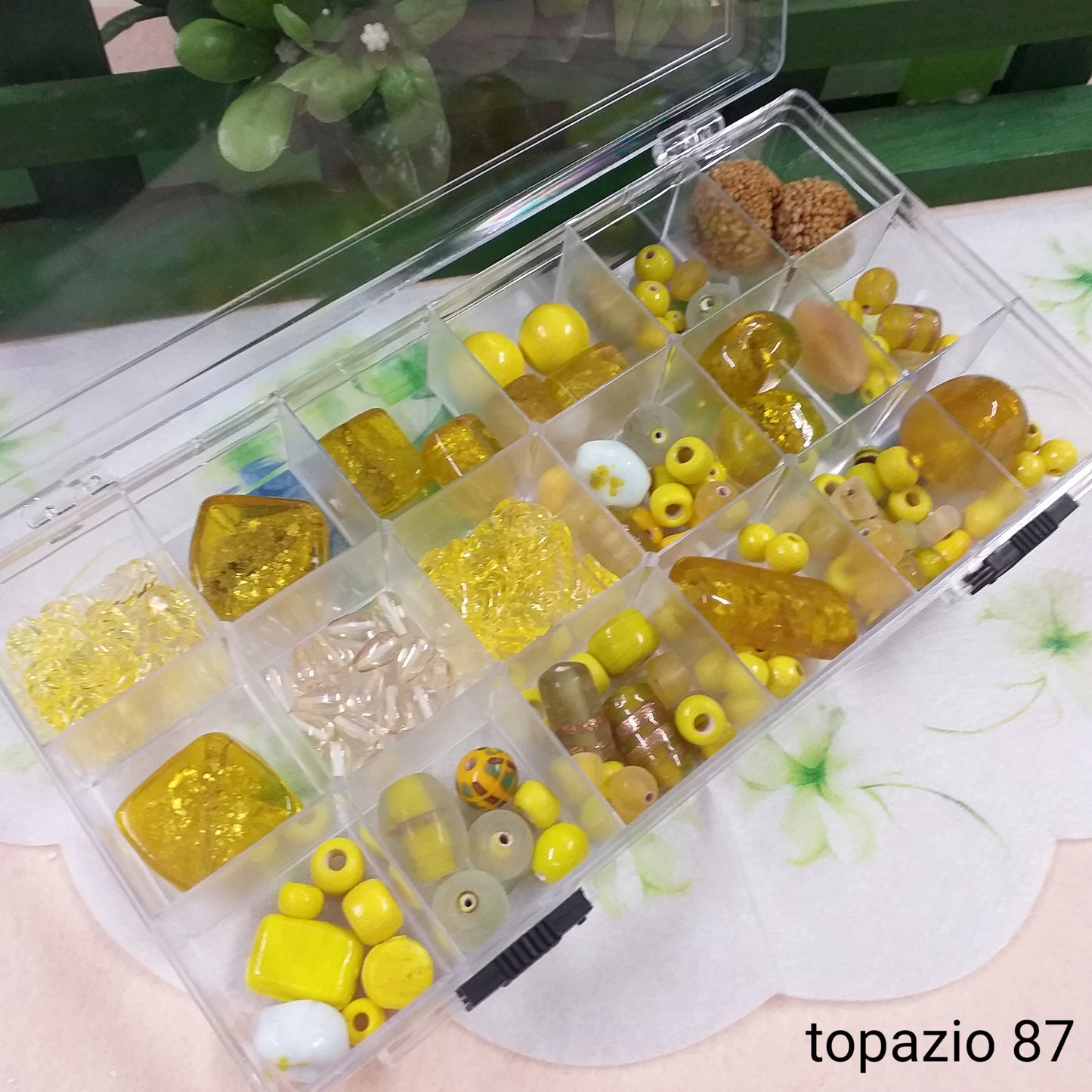 topazio giallo 87 cofanetto colori misti kit perle di vetro per collane bracciali grandi piccole perline per bigiotteria fai da te bijoux gioielli materiali colorati pompon nappine