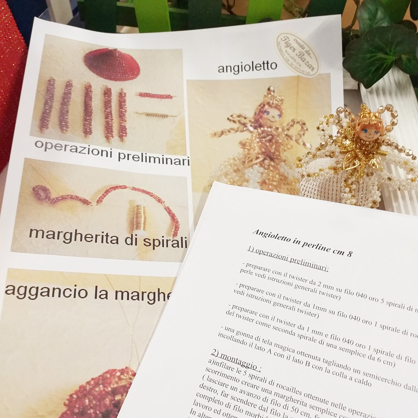 passo a passo Kit fai da te bamboline perline Natale di angioletti istruzioni tutorial fotografici schemi cartamodelli perle idee decorazioni natalizie addobbi albero