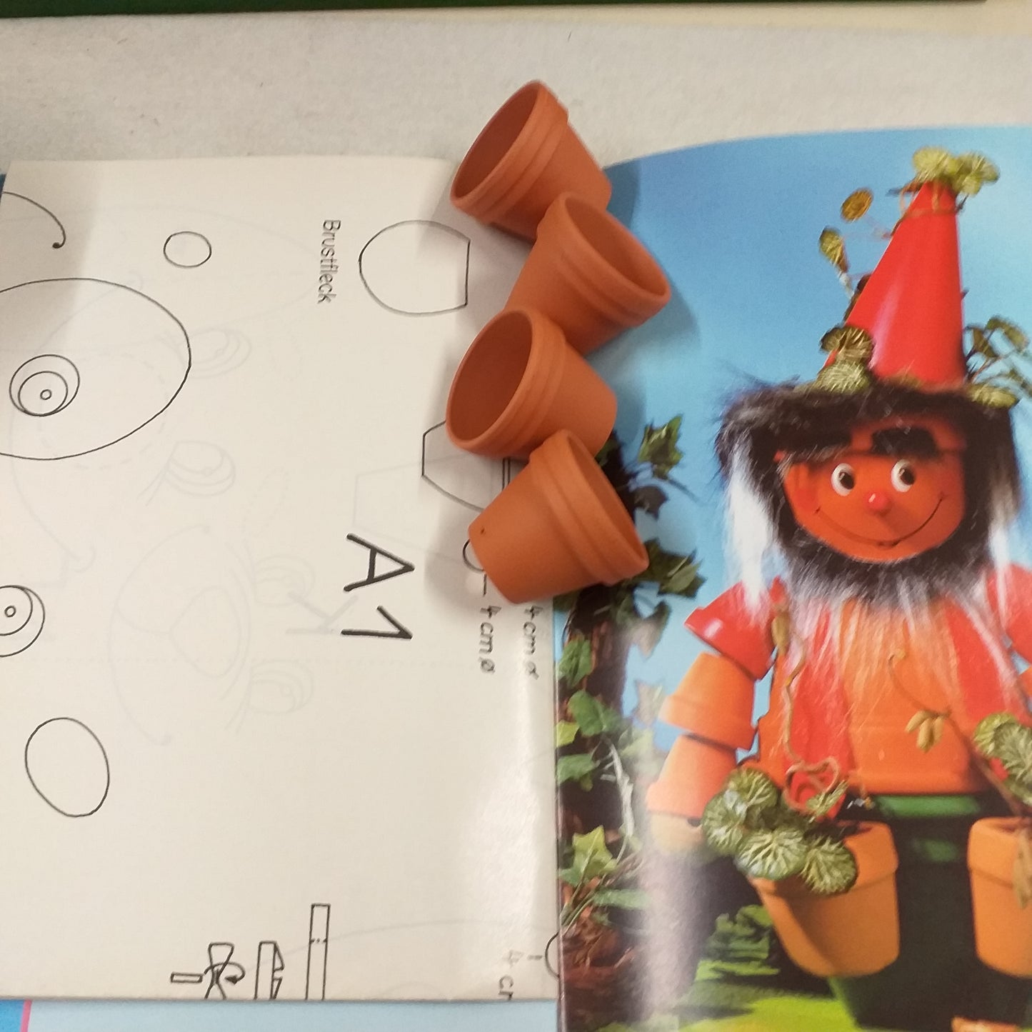 cartamodelli Figuren & Tiere mit Tontöpfen pupazzi figure e animali con vasetti terracotta gnomo del giardino di vasi tecnica lavoretti creativi facili pasquali per bambini con miniature di coccio