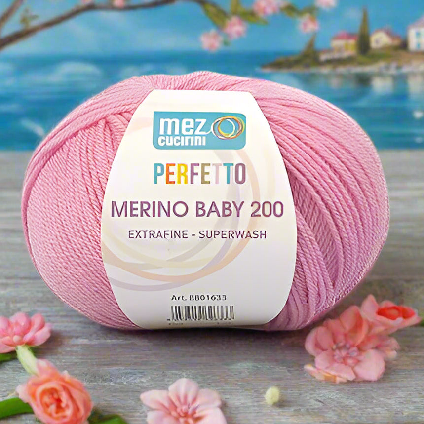Baby merino 200 extrafine superwash made in Italy woolmark mez cucirini filato lana rosa neonata bimba femminuccia uso per copertine bambini fine per uncinetto lavori a maglia sferruzzare cappellino primo natale bebè