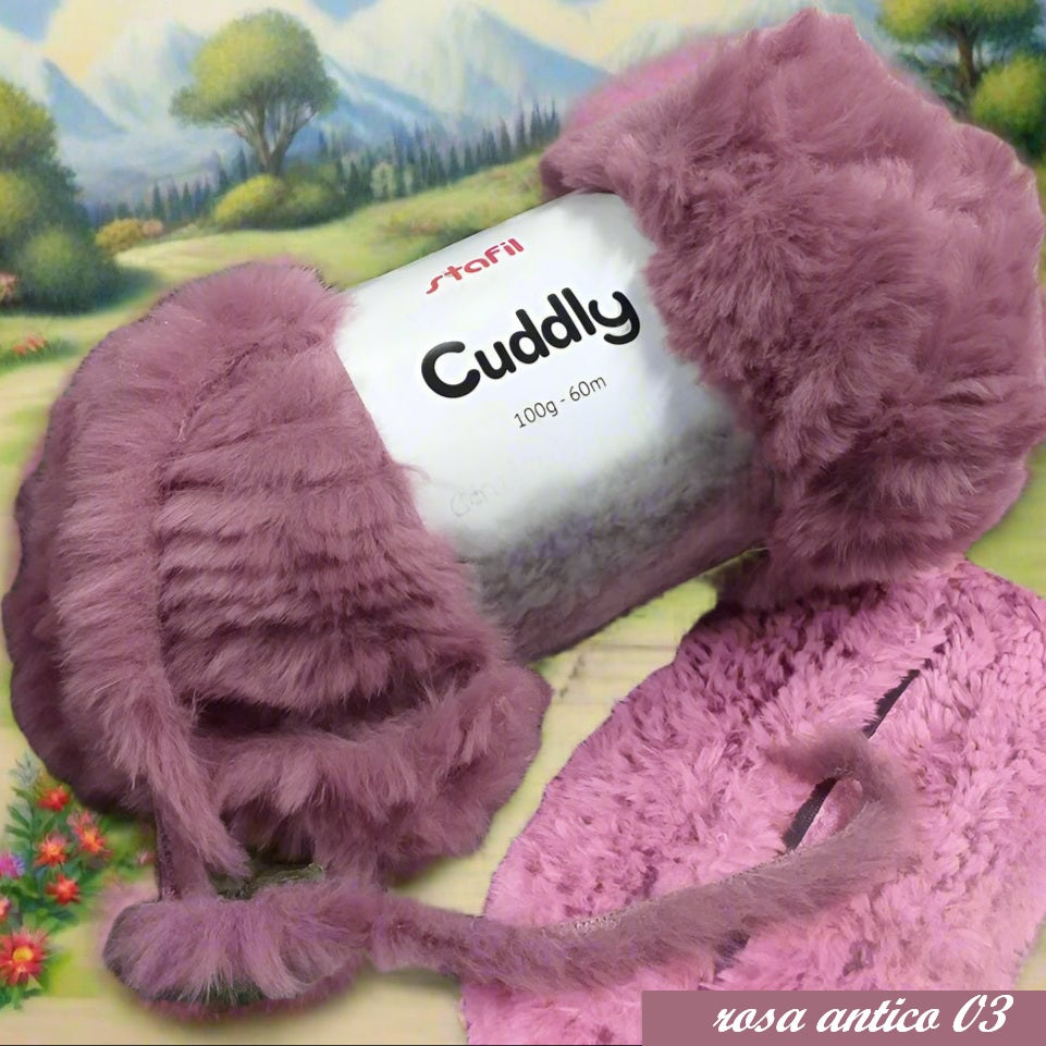 peluche 100 grammi 60 metri rosa antico gomitolo filato Stafil Cuddly 108065-03 lana pelliccia uncinetto ferri lavori a maglia uso fare a mano sciarpe berretti scaldacollo cappe stole di fettuccia filato pelosetto