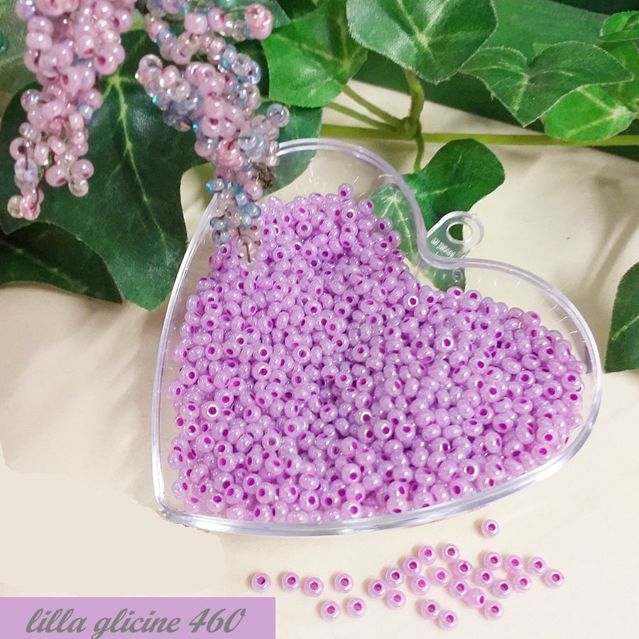 lilla glicine colore vetro perline conteria rocailles perlate da acquistare on-line per creazioni fiori bonsai bigiotteria bijoux composizioni floreali piantina