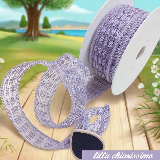 nastro rete 35 mm gitterband reticolato lilla chiarissimo stafil per creare fiori di stoffa tessuto composizioni fioristi bomboniere fai da te
