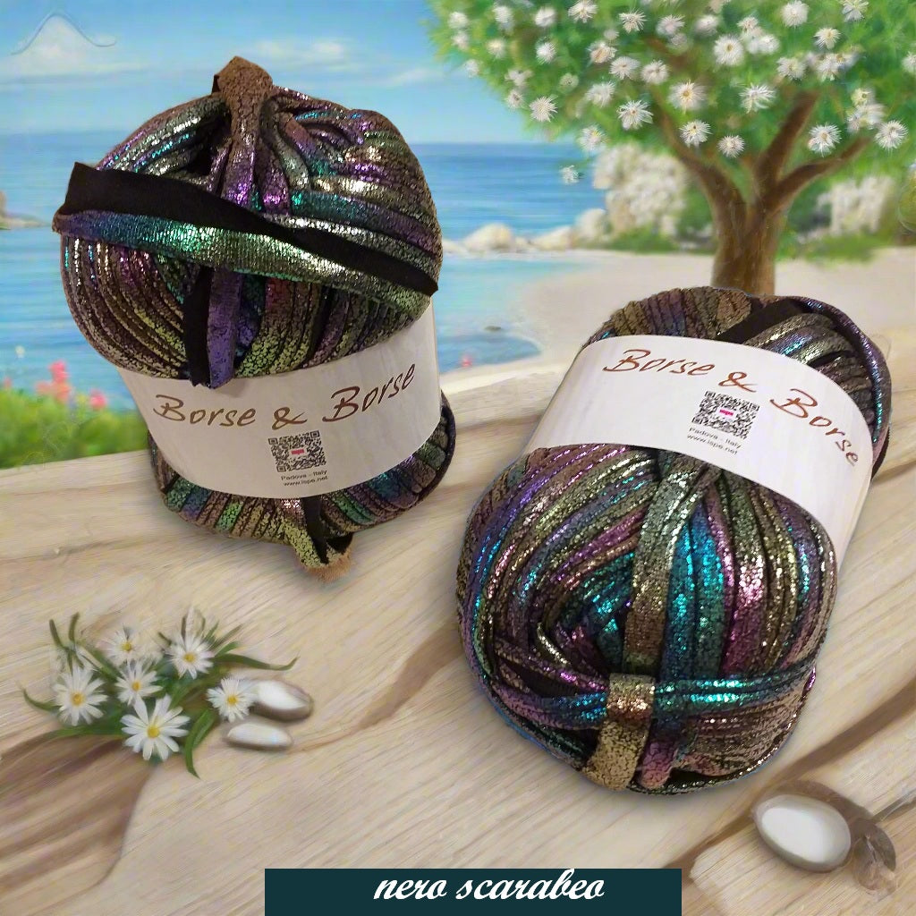 nero scarabeo cangiante madreperlato shop Borse & Borse fettuccia lycra laminata metallizzata lamè lurex iridescente gomitoli ISPE 100 grammi uso uncinetto ferri da maglia pochette clutch bags portamonete portaocchiali