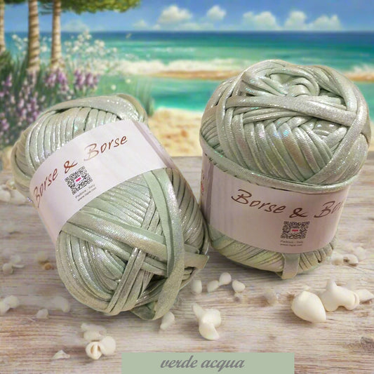 verde acqua cangiante madreperlato shop Borse & Borse fettuccia lycra laminata metallizzata lamè lurex iridescente gomitoli ISPE 100 grammi uso uncinetto ferri da maglia pochette clutch bags portamonete portaocchiali