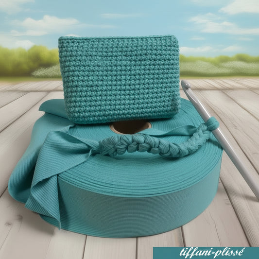 tiffani-plissé shop offerta vendita fettuccia stafil maglina lycra soft-elastica colori moda autunno 2025 alta pizza larga piatta 4 cm uso borse uncinetto clutch bags crochet amigurumi cestini mare