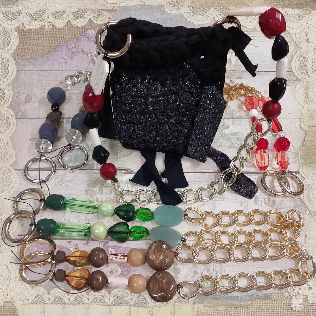 Manici catena perle borse uncinetto accessori fai da te e