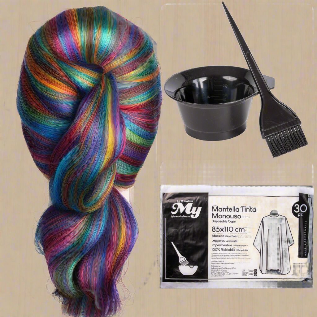 kit fai da te taglio tintura capelli casa uso professionale parrucchiere mantella ciotola pennello lotto 30 mantelline monouso per tinta colorazione meches colpi di luce colorati