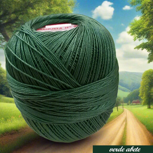 verde abete cotone sottile per uncinetto economico scontato filato colorato titolo n 10 filo di scozia Stafil-Schoeller manuela gomitolo in offerta uso lavori a maglia scialle con ferri uncini 1.00-1.50 crochet moderno creativo