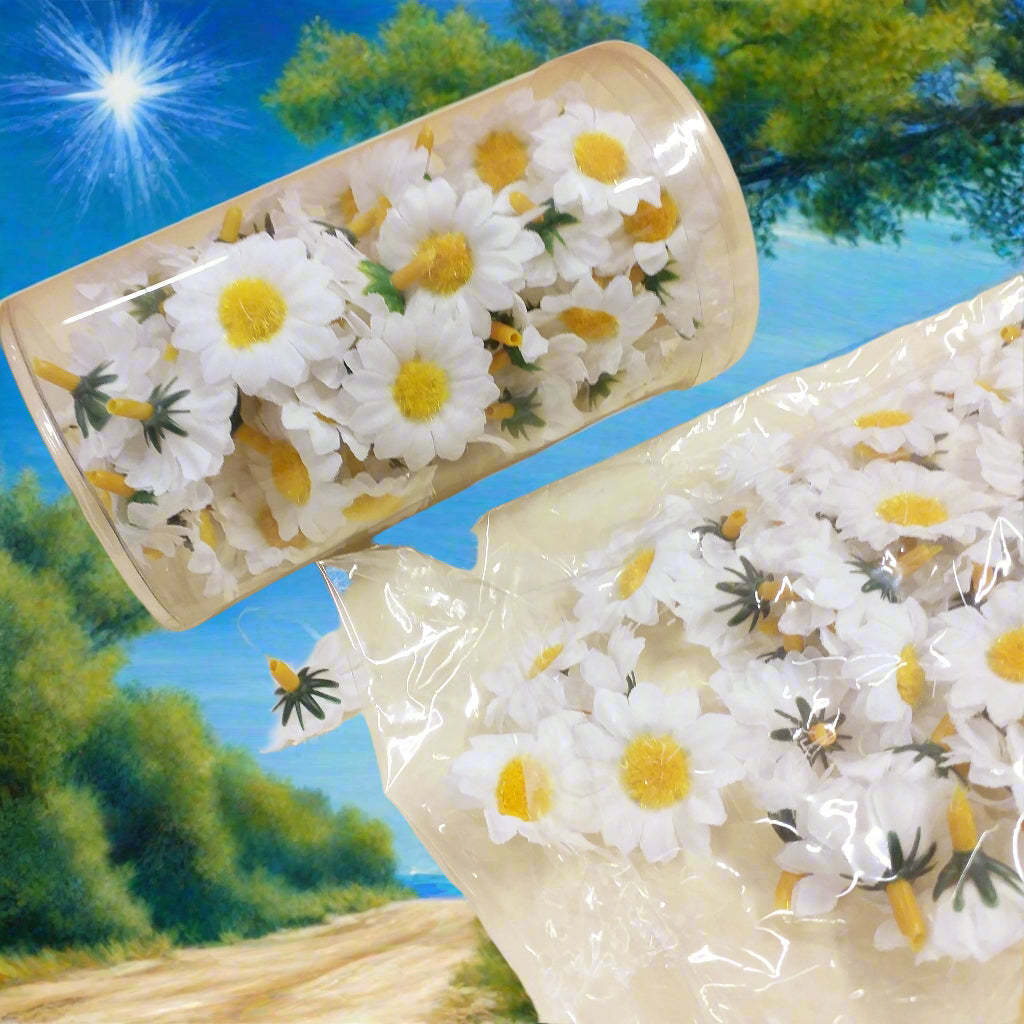 come decorare con margherite bianche di stoffa tessuto da spargere incollare per bomboniere fai da te decorazioni fioristi composizioni floreali pasquali centrotavola applicazioni borse