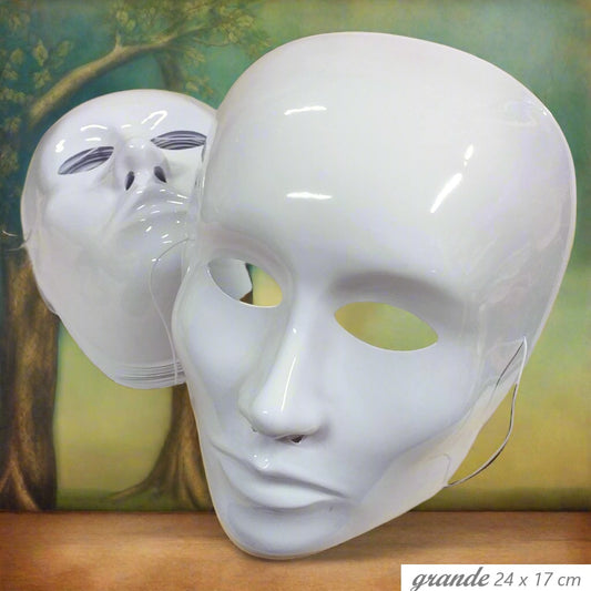 24 x 17 cm grande da uomo maschere bianche di plastica carnevale fai da te da decorare dipingere colorare pitturare indossare per costume veneziano vetrinistica