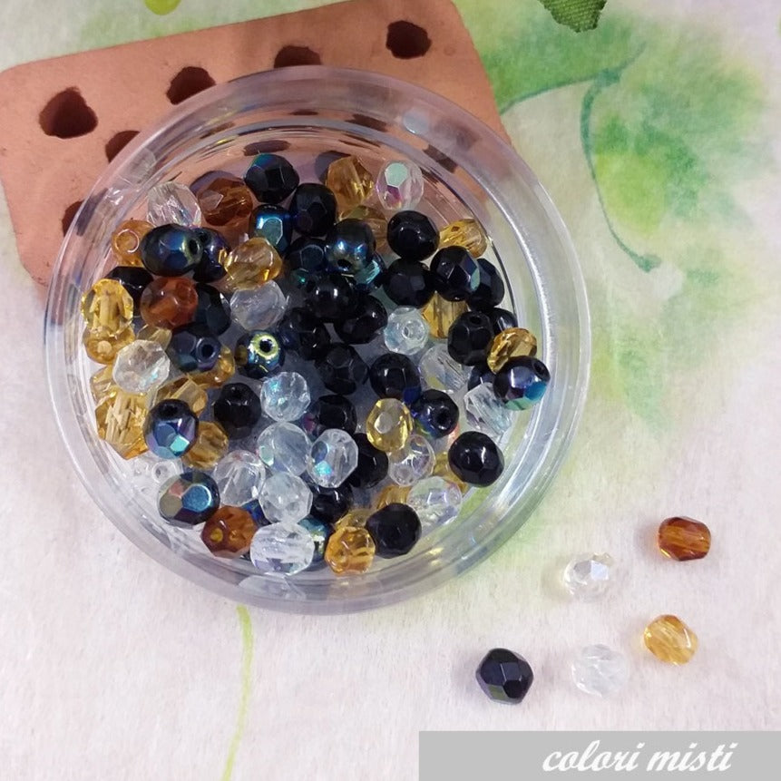 cristallo topazio ambra nero colori misti mezzi cristalli perline collane e bigiotteria offerta perle sfaccettate fai da te bijoux uso intreccio tessitura uncinetto orecchini