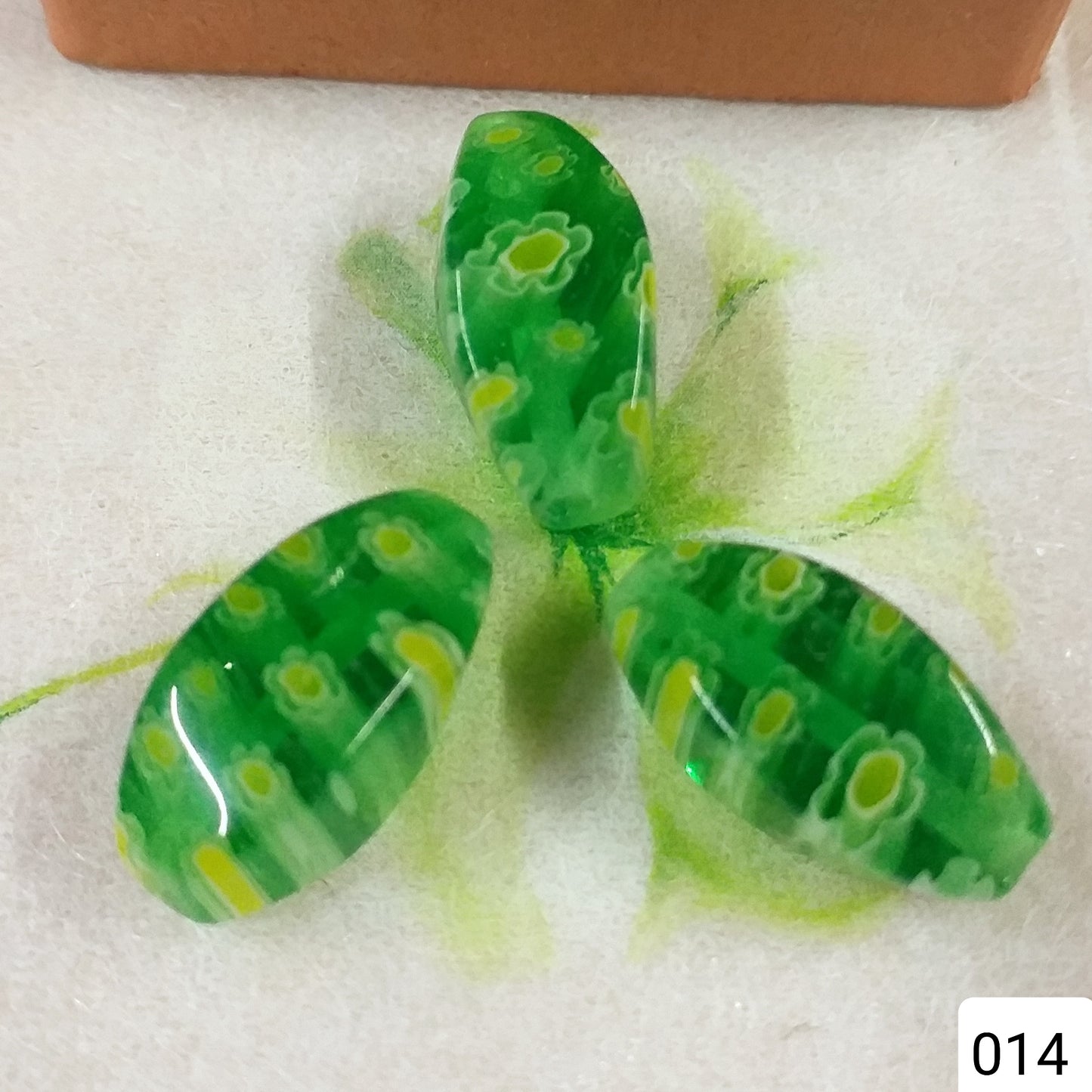 olive perle di vetro forme particolari offerta murrina millefiori colorate mix verdi stile veneziano a lume per bigiotteria collane bracciali gioielli bijoux orecchini