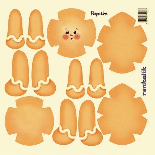 mini paprika ginger pannelli pannolenci stampato colorato disegnato natalizio da ritagliare per creare bambole di pupazzi natale