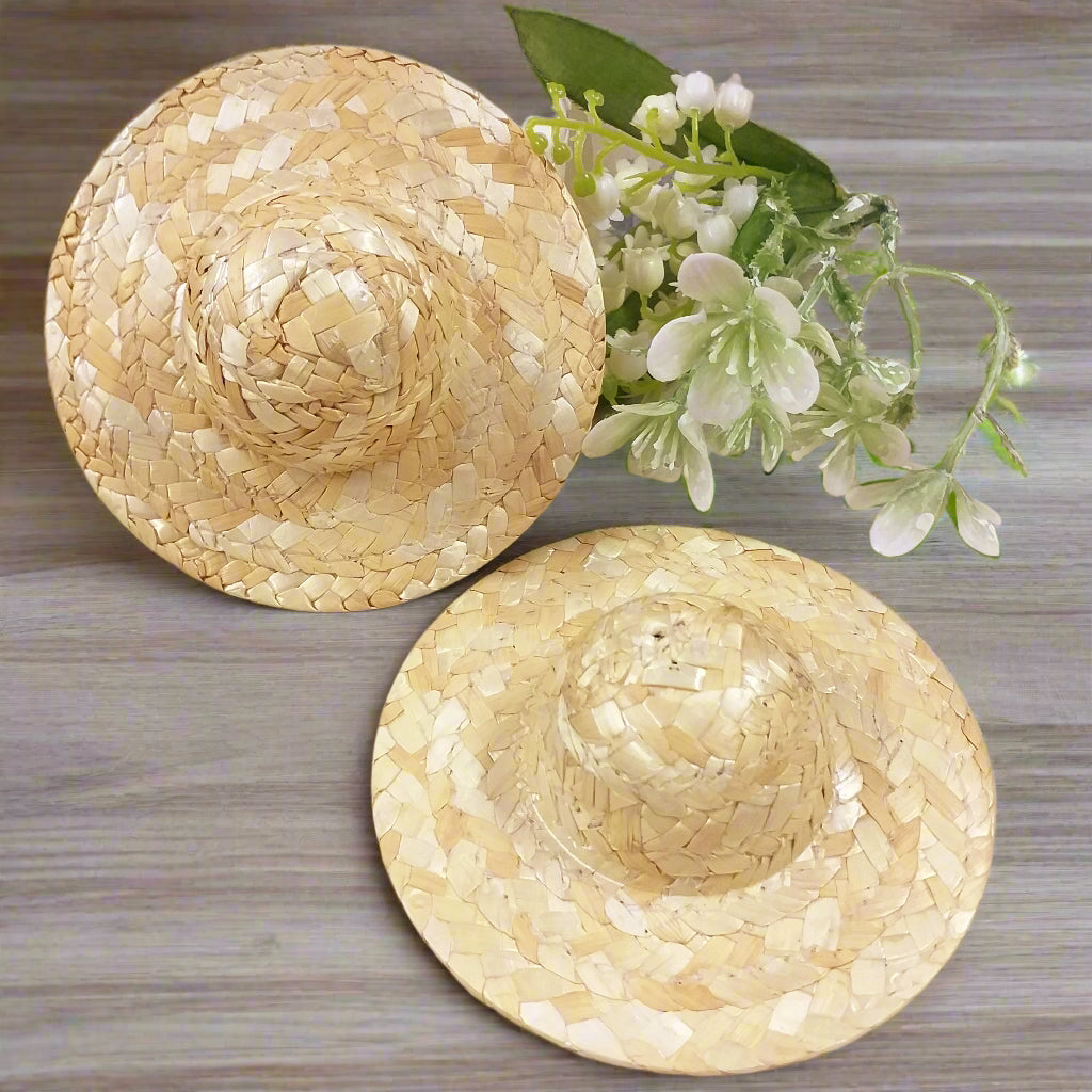 10 cm cappello rafia paglia modello firenze miniatura per decorazioni bomboniere fai da te rustiche grezze di iuta