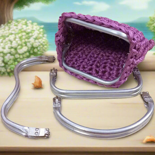 piccole grandi chiusura arco rettangolare diritta ondulata rotonda  molla a scomparsa clic clac telaio di ferro metallo per clutch bag crochet pochette borse uncinetto da cerimonia in fettuccia cordino thai rafia