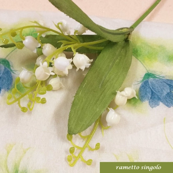 rametto 3 pick fiori finti artificiali bianchi mughetti per fai da te bomboniere allestimento matrimonio bouquet sposa composizioni floreali vetrine