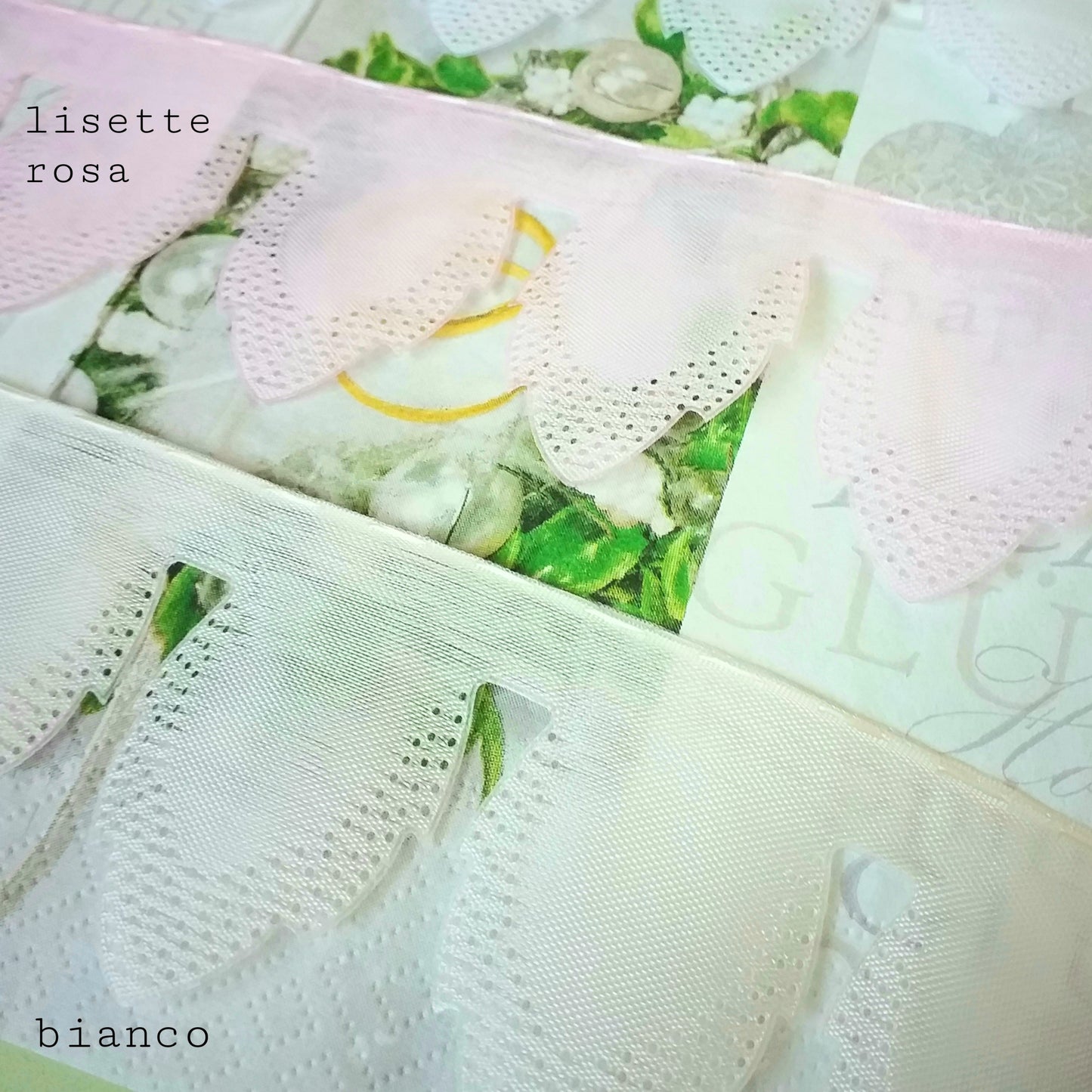 bianco rosa lisette nastro portaconfetti con tirante di tulle in organza per petali foglie fiori coccarda fai da te segnaposto bomboniere