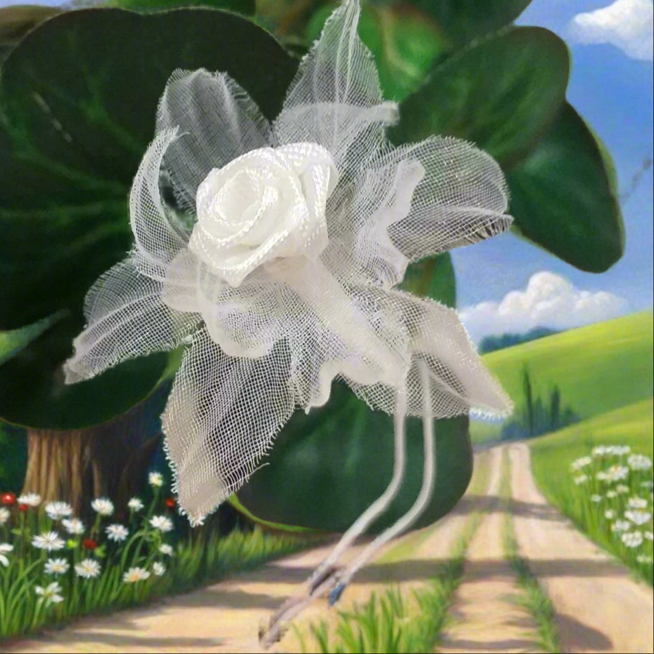 rosellina organza raso bianca crema uso fai da te bomboniere applicazioni abiti vestiti borse da cerimonia pochette da sera