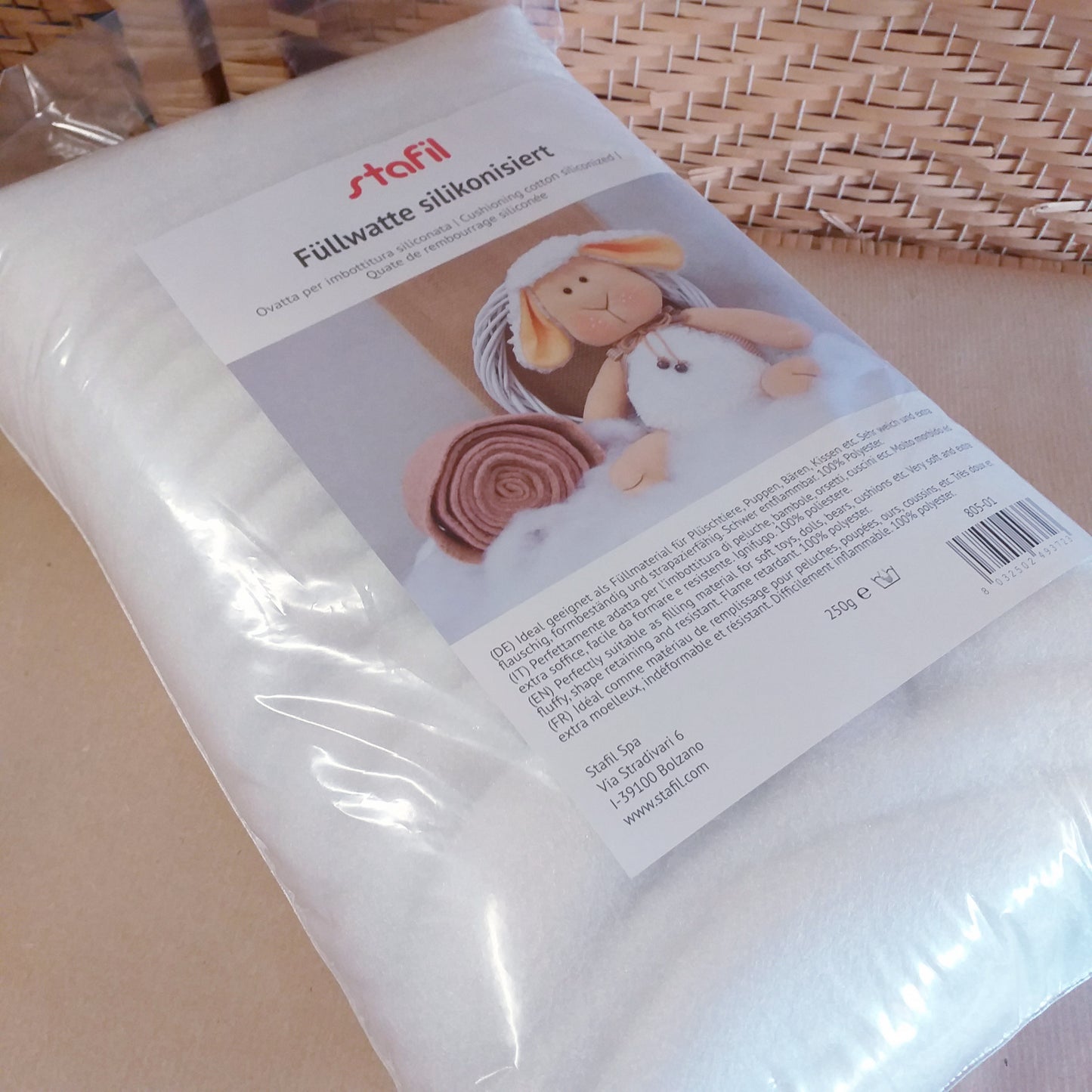 Fullwatte Stafil silikonisiert vetrina sacchi da 250 g 805-01 vendita a peso ovatta per imbottitura cucito creativo bambole pupazzi bomboniere soffice extra siliconata facile modellismo resistente