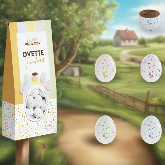 astuccio colorato snack confetti maxtris ovette soft confettate cioccolato gusti assortiti 150 grammi